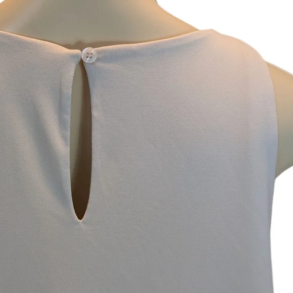 Express Cream Dressy Long Hem Double Lined Sleeveless Tank Top Women's Large NWT - Picture 10 of 16